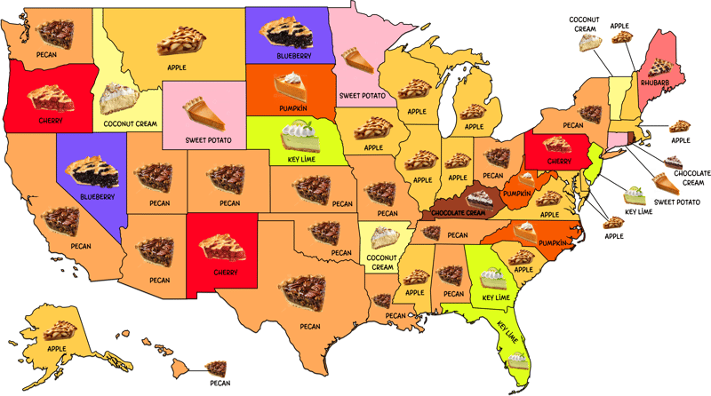 Most Popular Thanksgiving Pie by State