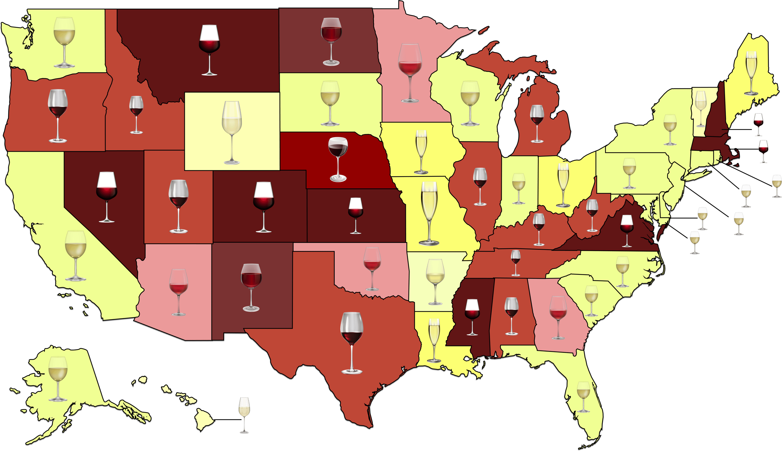 Most Popular Wine by State