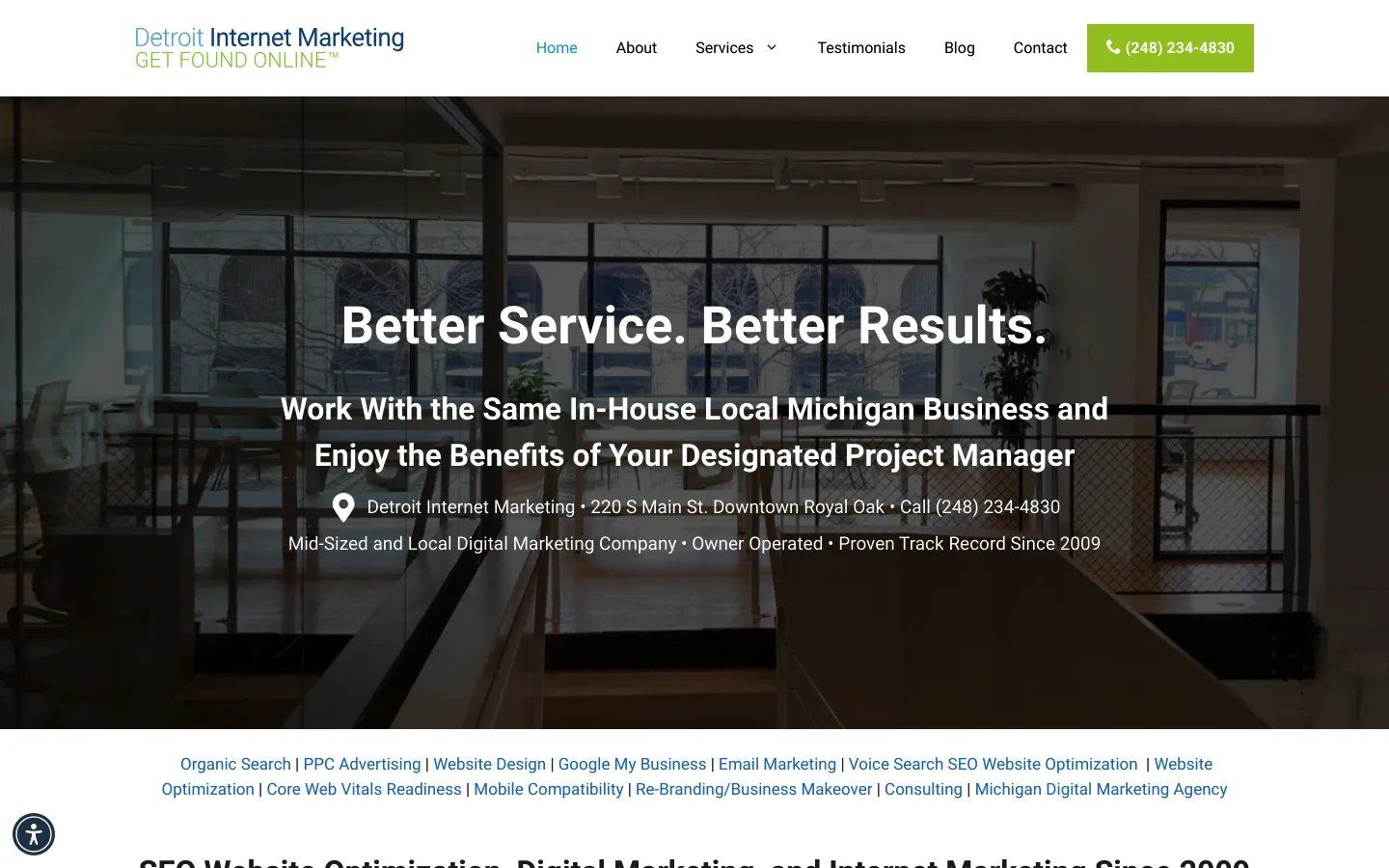 Detroit Internet Marketing Homepage