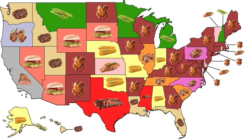 Most Popular Food to Grill by State