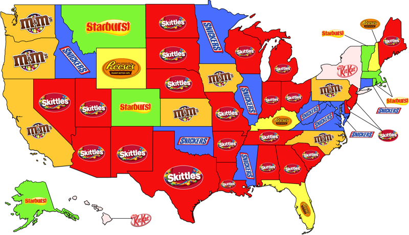 Favorite Halloween Candy By State