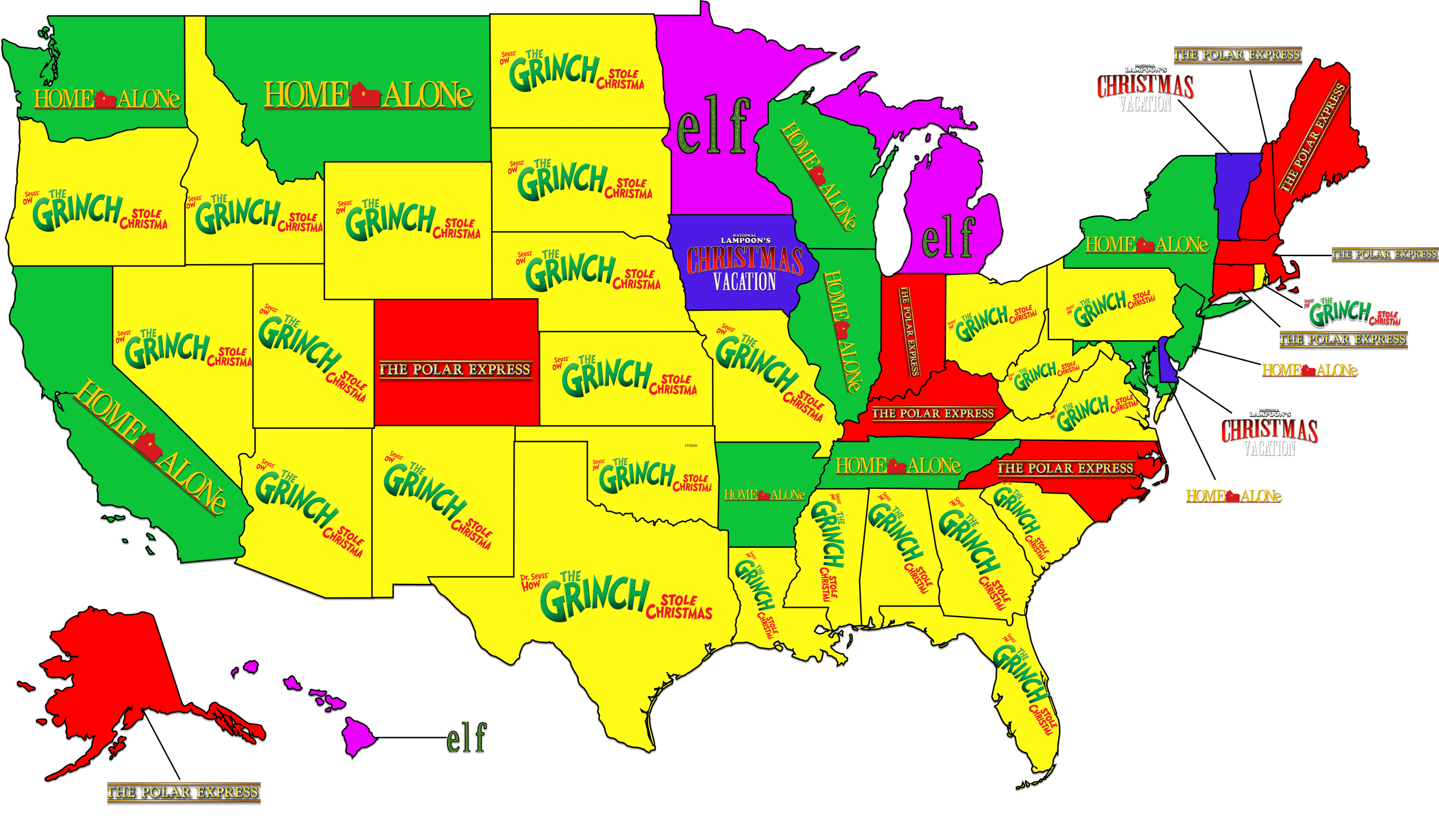 Favorite Christmas Movie by State