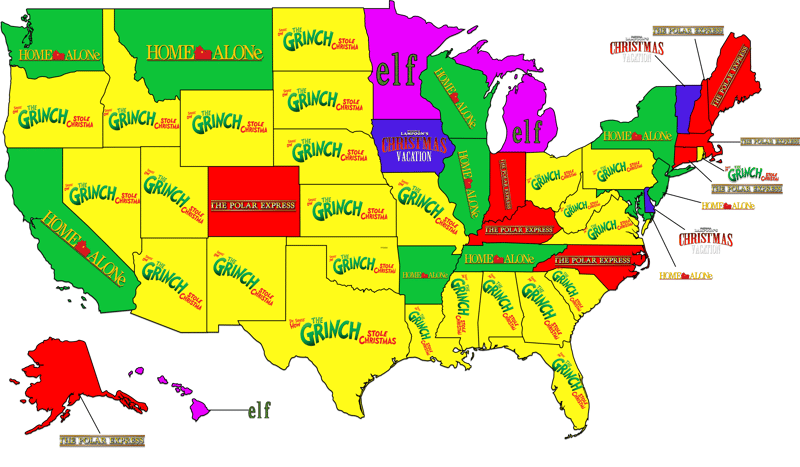 Favorite Christmas Movie by State