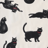 【JPYC決済限定商品】黒猫　はっぴ　生成り - 2
