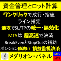 【MT5/MT4 注文・予約～決済、損益監視決済】　資金管理とロット計算　ポジションの値洗いやSL/TP統一と一括決済　【MedallionPanel】 - 1
