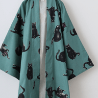 【JPYC決済限定商品】黒猫　はっぴ　緑 - 1