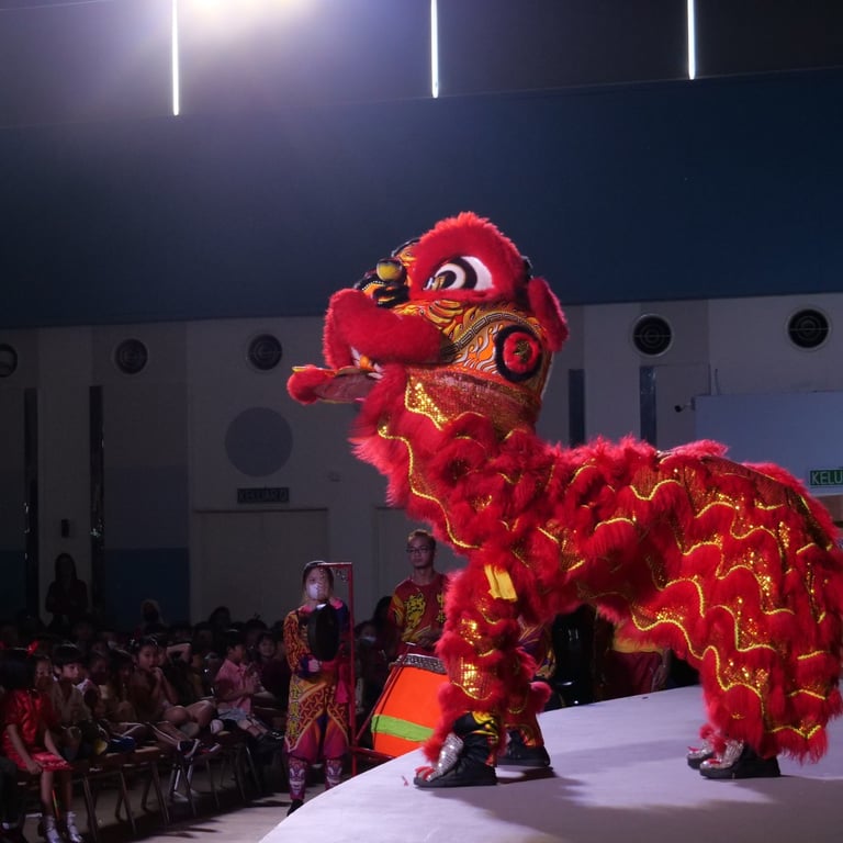 The school celebrated Chinese New Year with student performances and a traditional Lion Dance.