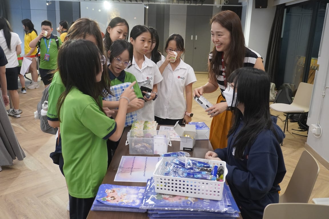 Students and Peer supports during back-to-school event.