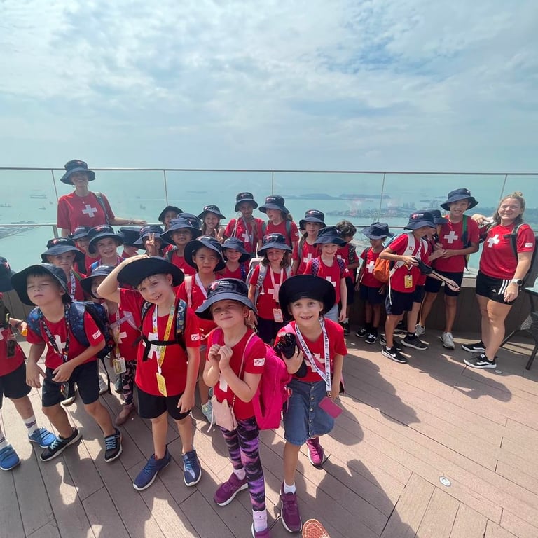 Students enjoy a field trip to Tanjong Pagar where they sketched the skyline and explored the bustling port.