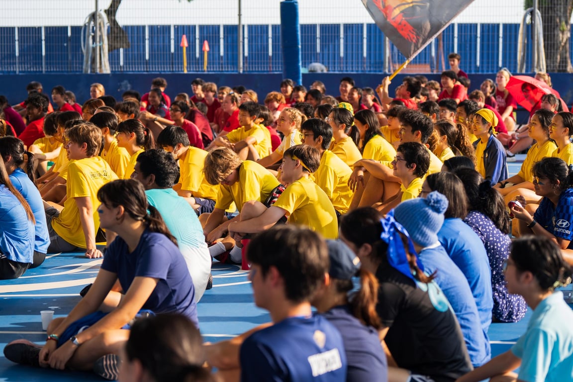Students  gathered for "Eagle's Day", a well celebrated Dalat tradition.