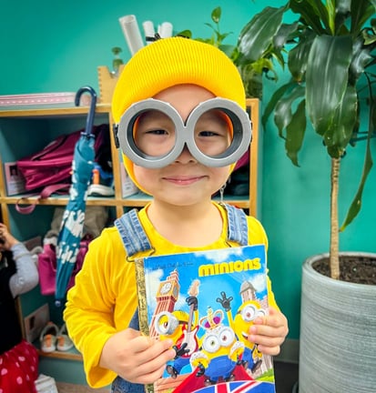 Student dressed as a Minion character for Book Week celebration.