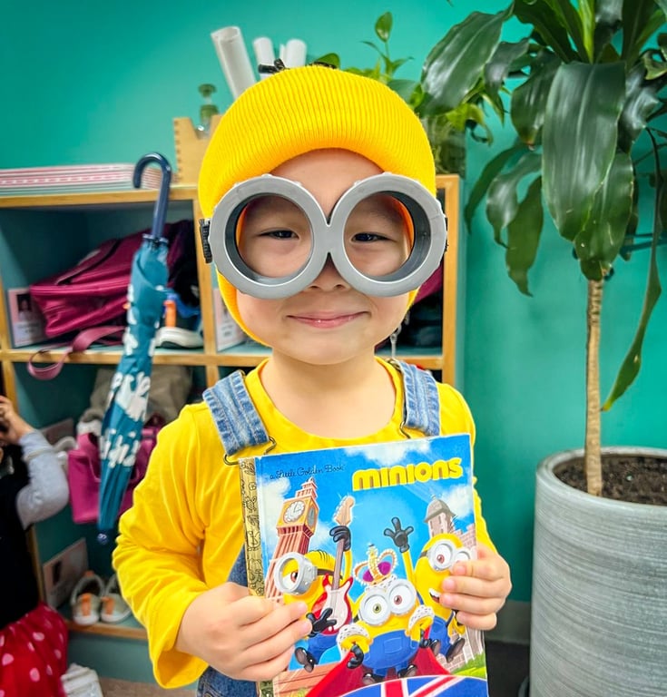 Student dressed as a Minion character for Book Week celebration.