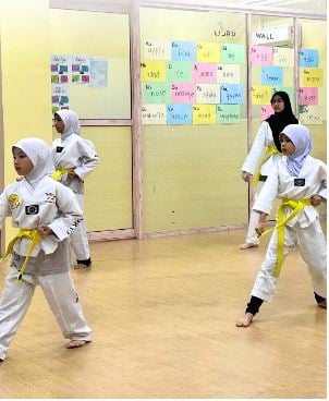 Building strength and discipline through Taekwondo training.