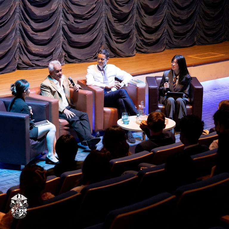 A panel discussion featuring Prof. Dr. David Asirvatham (Asia School of Business), Michael Low (SMU Academy), and Kevin Shepherdson (Straits Interactive) offered students thoughtful insights on the synergy between human empathy and machine precision in leadership.