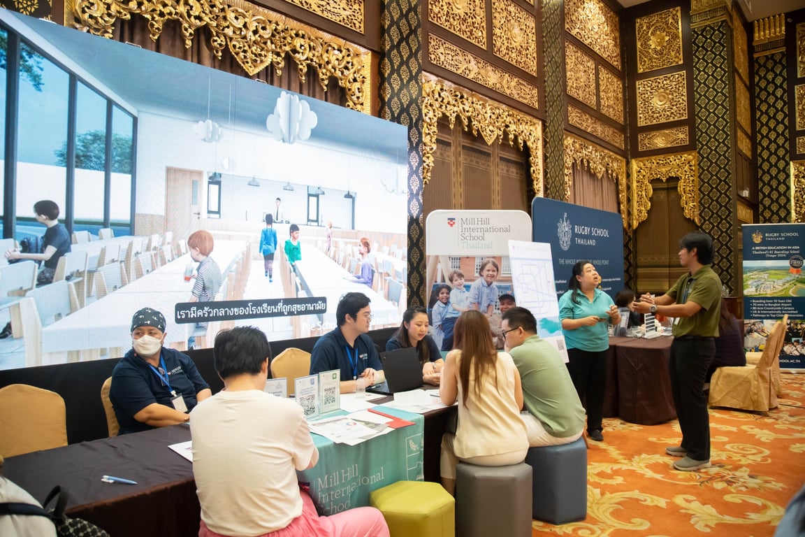 Mill Hill Thailand team meeting families at Chiang Mai Education Fair.