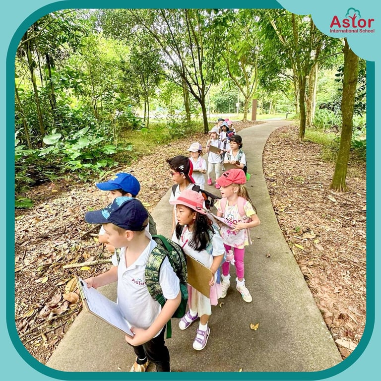 Astor students embark on an Outdoor lesson as part of the IPC curriculum
