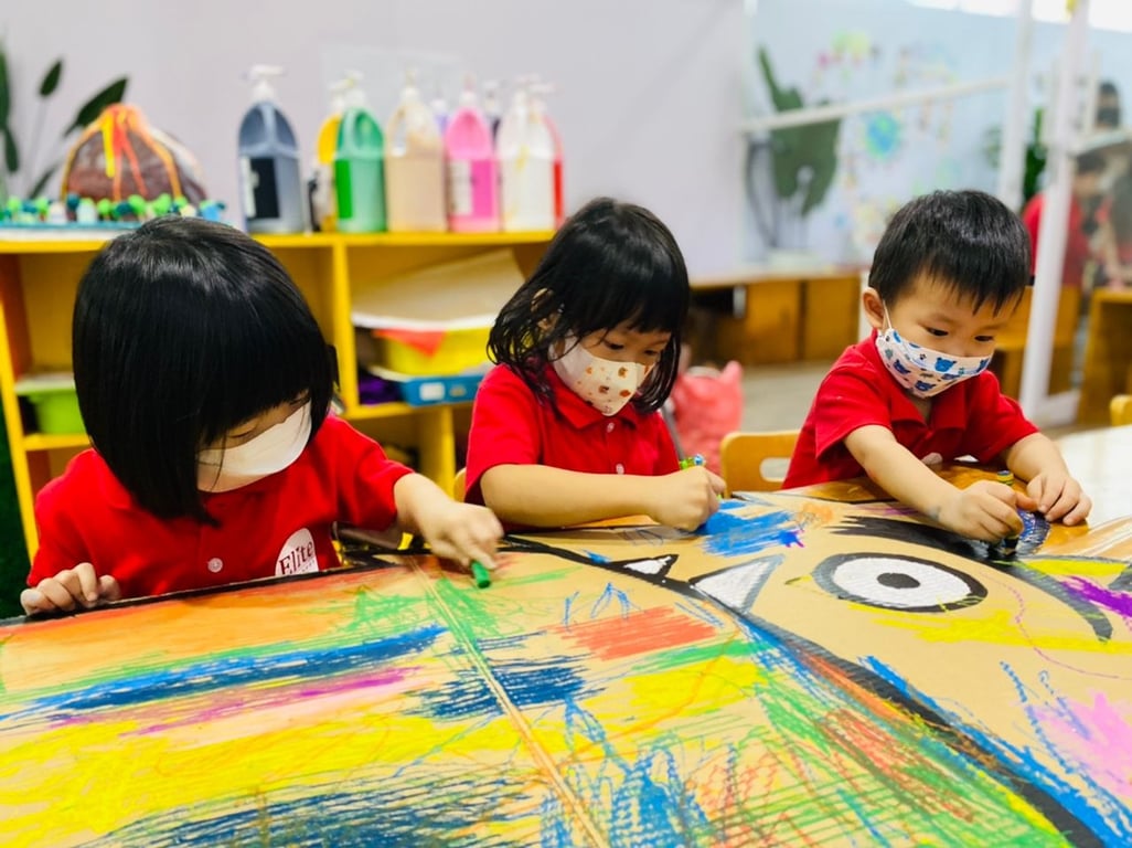 Children engaging in classroom activities.