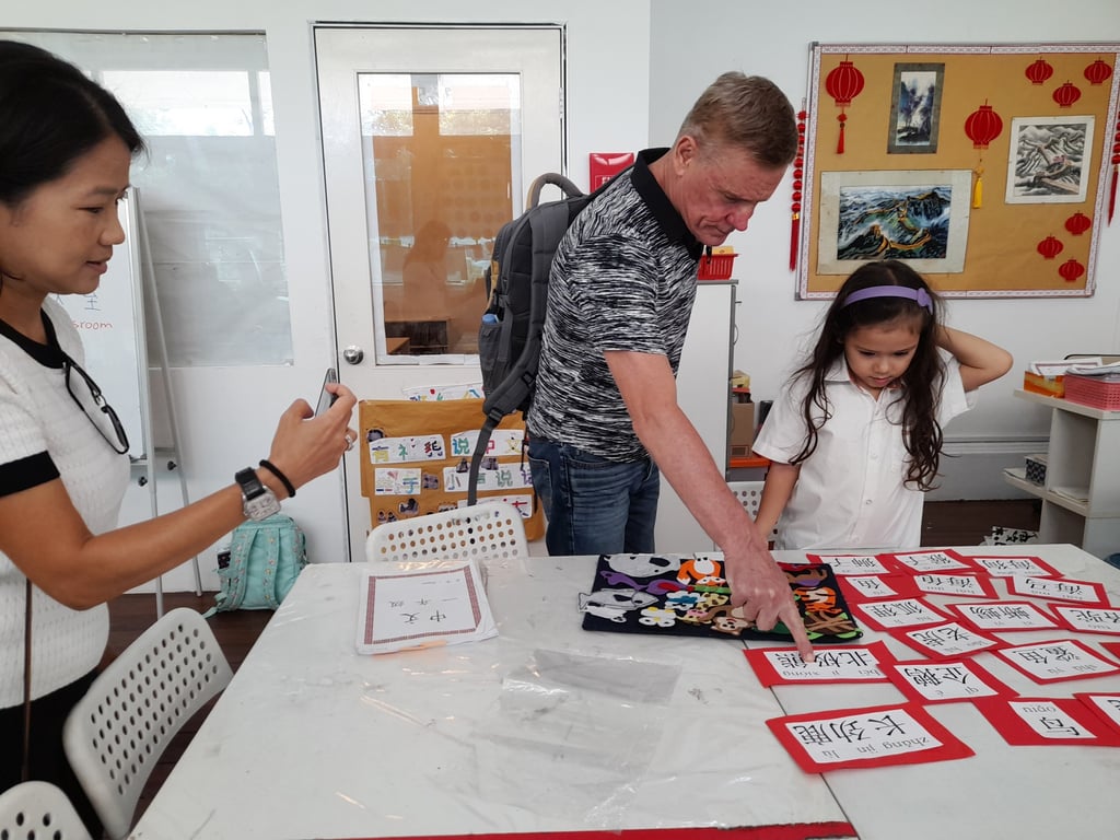 As part of the IB PYP curriculum, parents attend a student led conference where they can see the work done over the year.