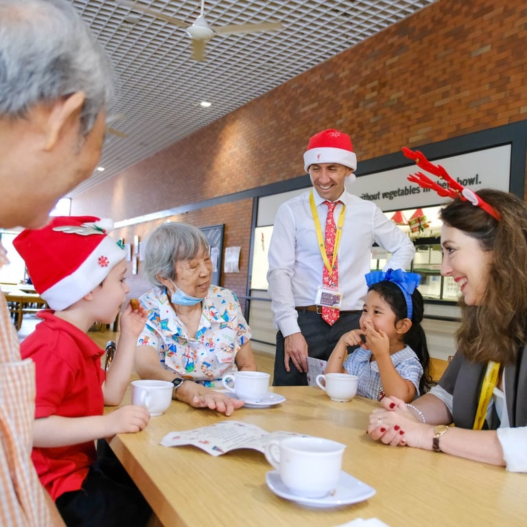 DUCKS students share activities with a local elderly people's group. 