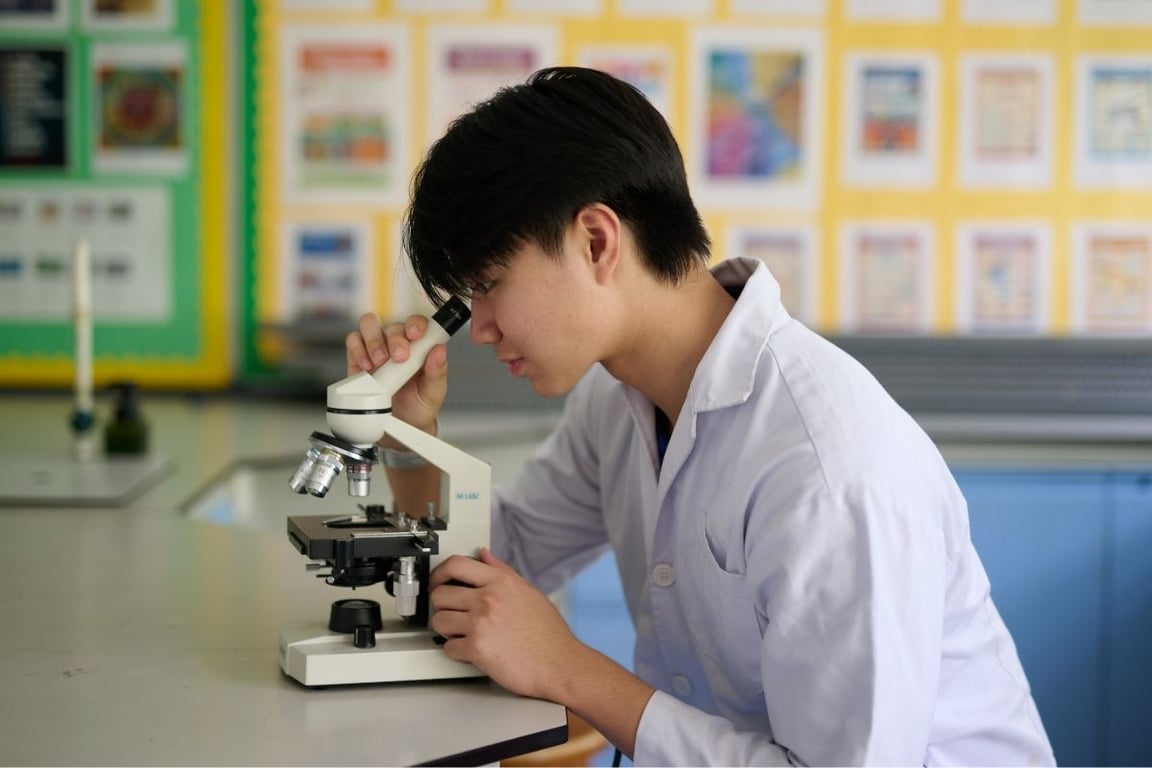 Staying curious with hands-on experiments in our science labs.