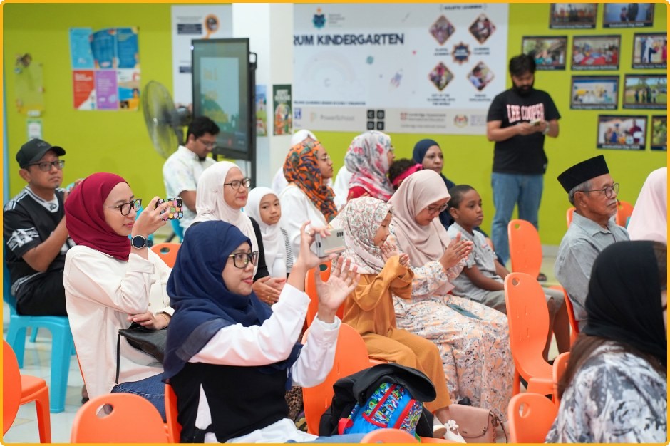 Families attending an event on World Book Day.