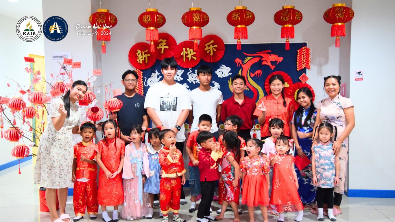 The school community celebrating Chinese New Year.