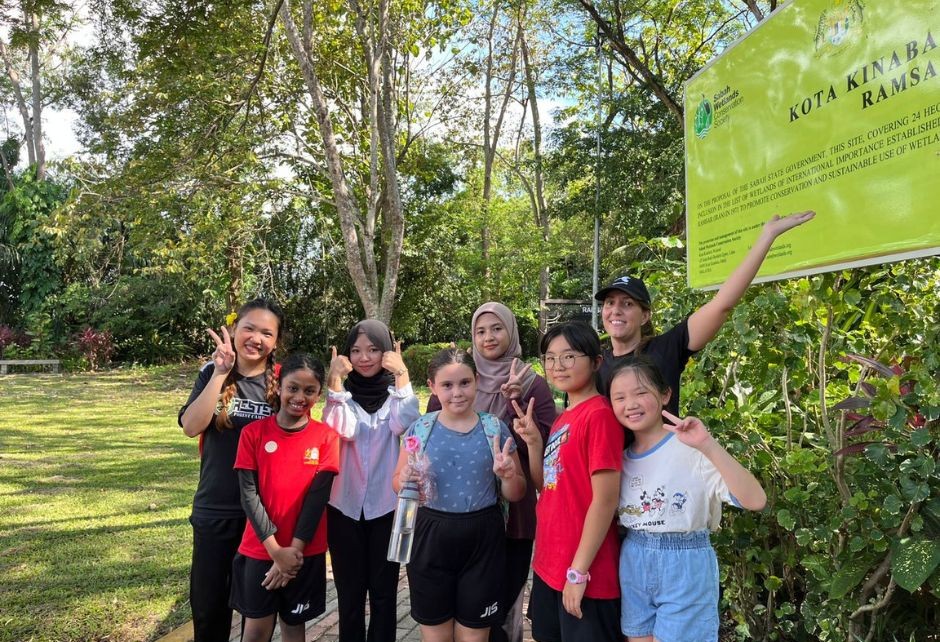 Students explore the Kota Kinabalu Ramsar site as part of their environmental education, learning about conservation in one of Sabah’s key wetland reserves.