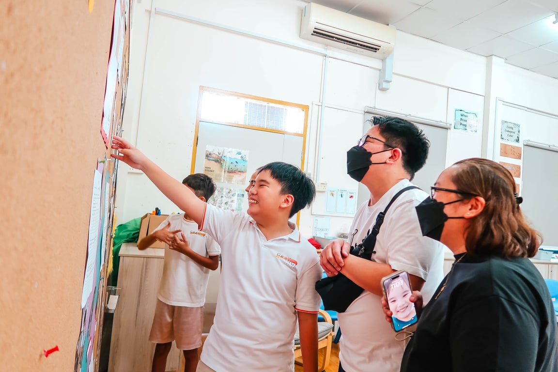 Students have the opportunity to showcase their work to parents at the Student-led Exhibition