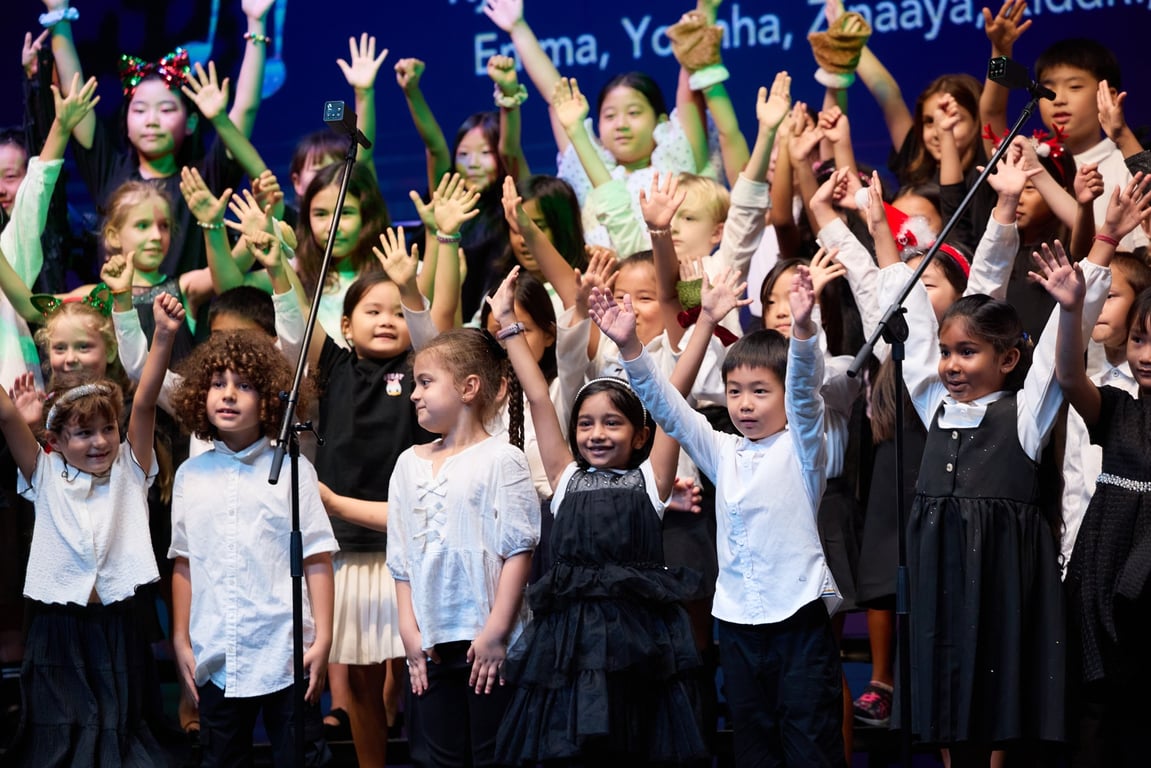 Students perform on stage at The Stamford Concert Series