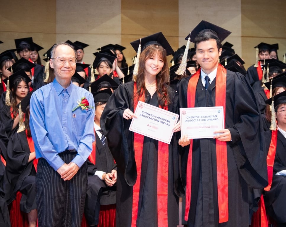 Graduates receiving Chinese Canadian Association Citizenship Awards.