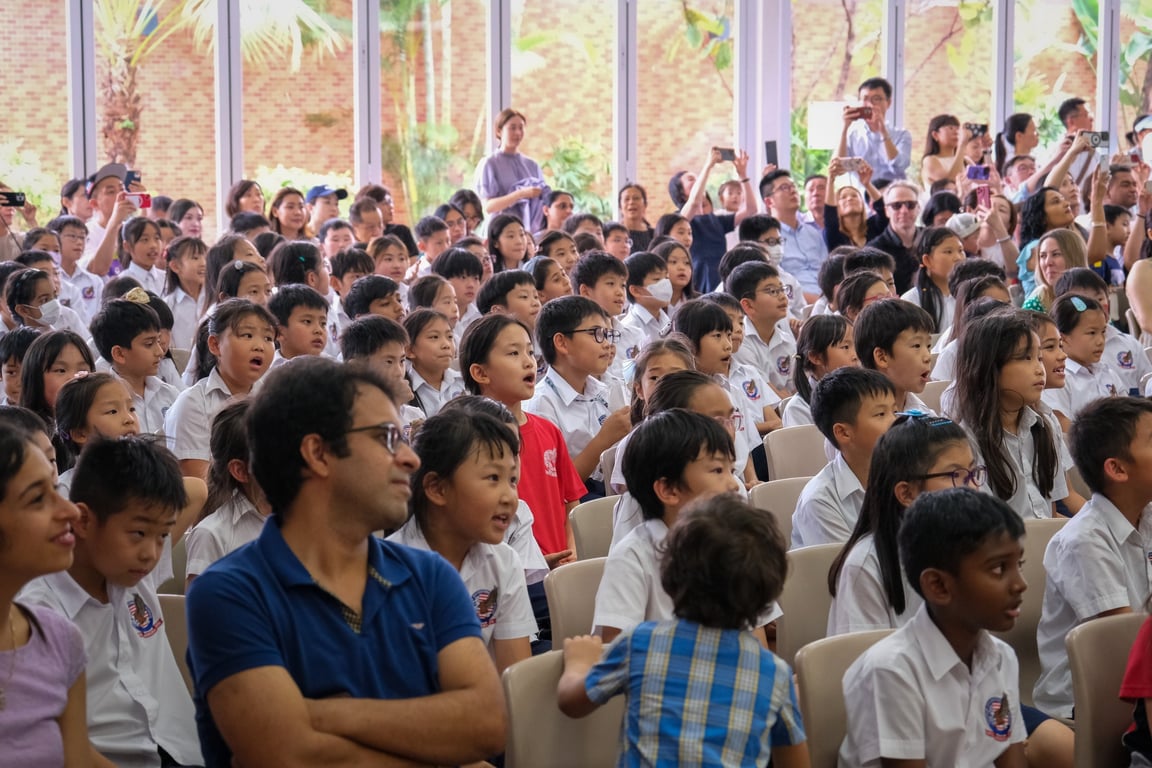 Families at the elementary awards ceremony.