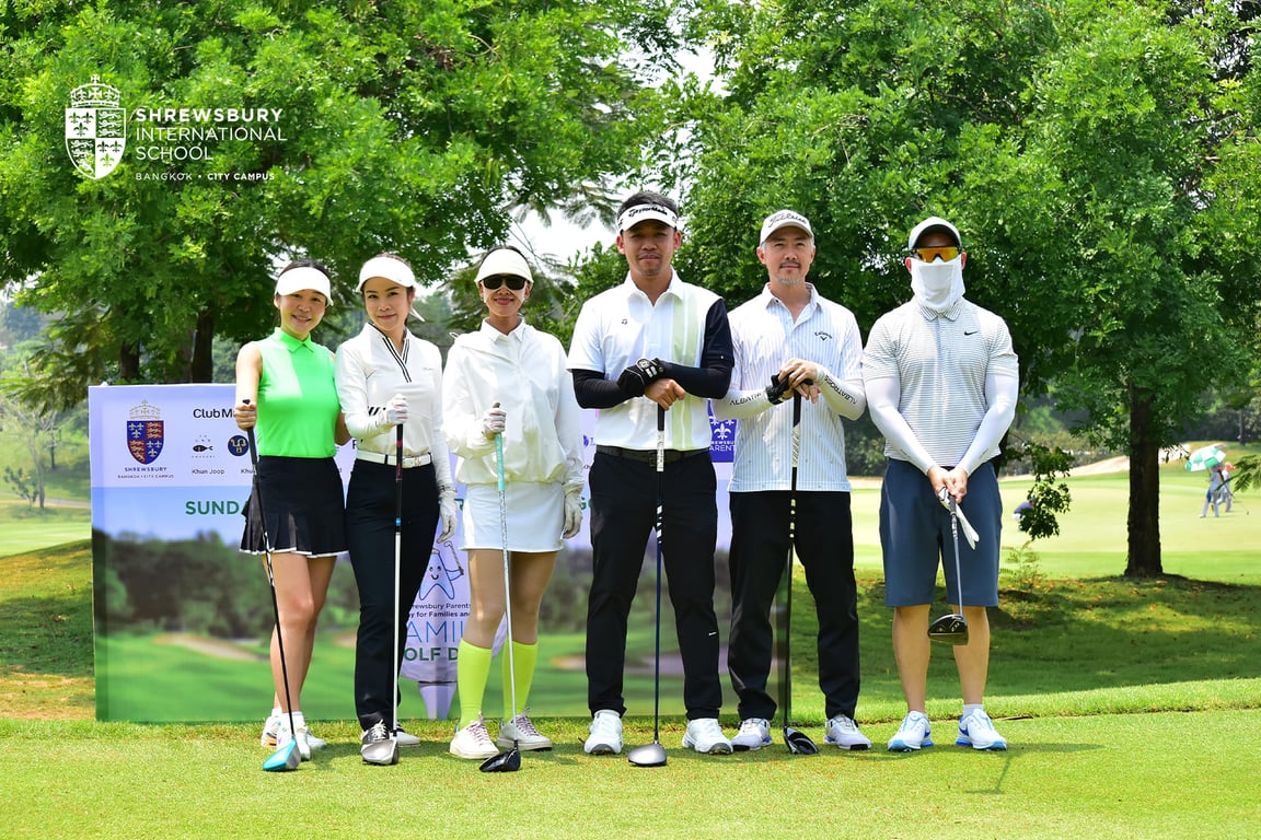 Families enjoying time together at the Shrewsbury City Campus Family Golf Day.