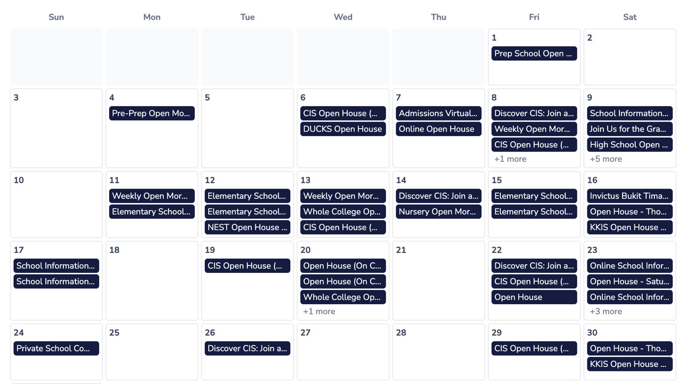 Event calendar