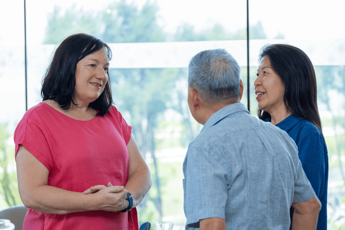 Families connecting during the 10-Year Families celebration.