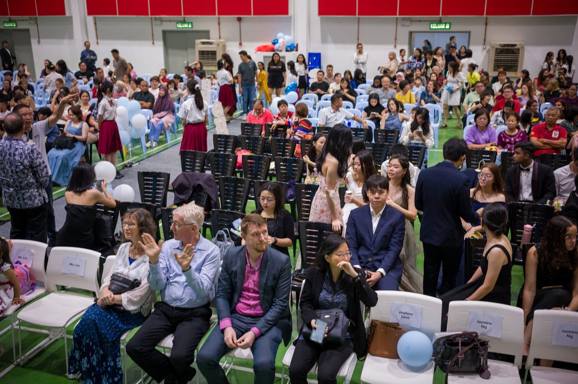 Parents attending the awards distribution and graduation ceremony.