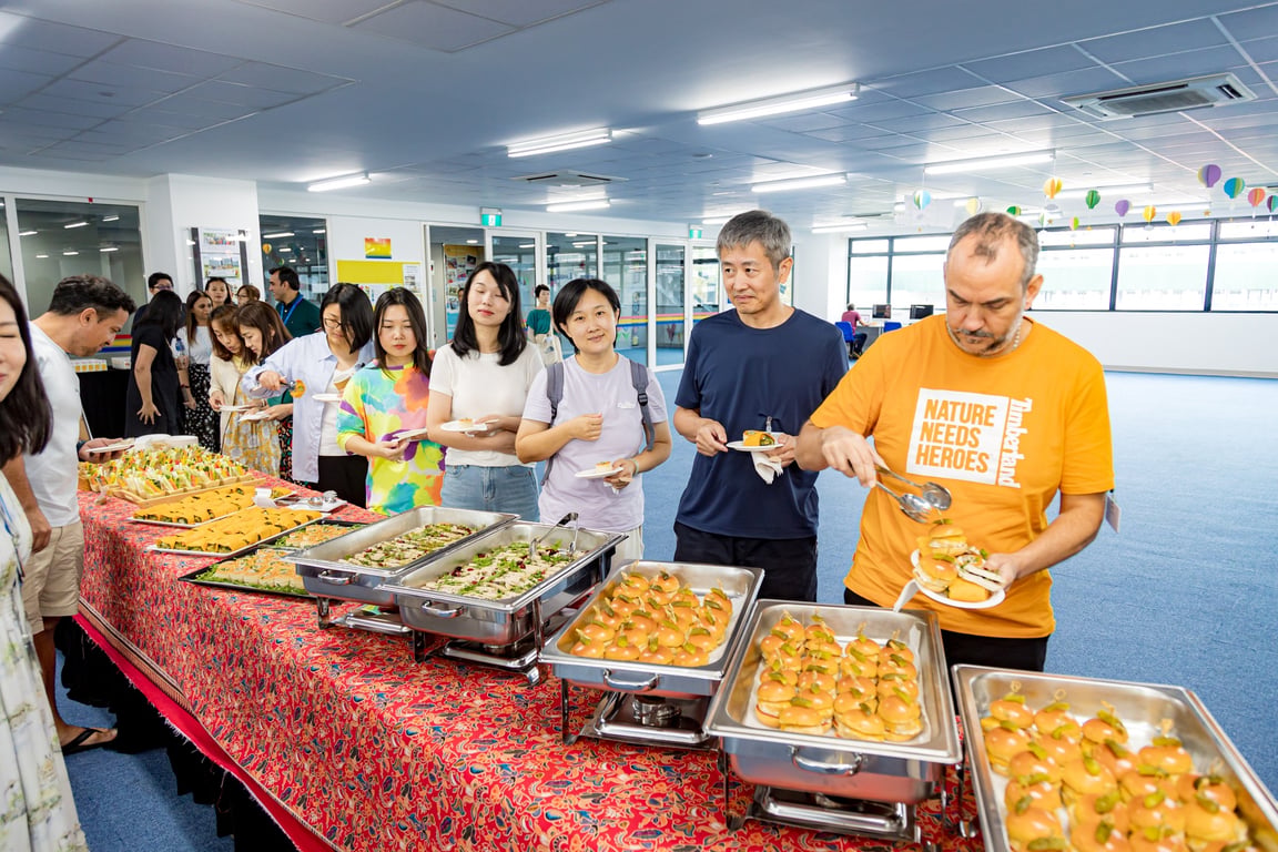 New parents attend the Coffee Morning hosted by the Parents Association, a chance to connect with staff and faculty.