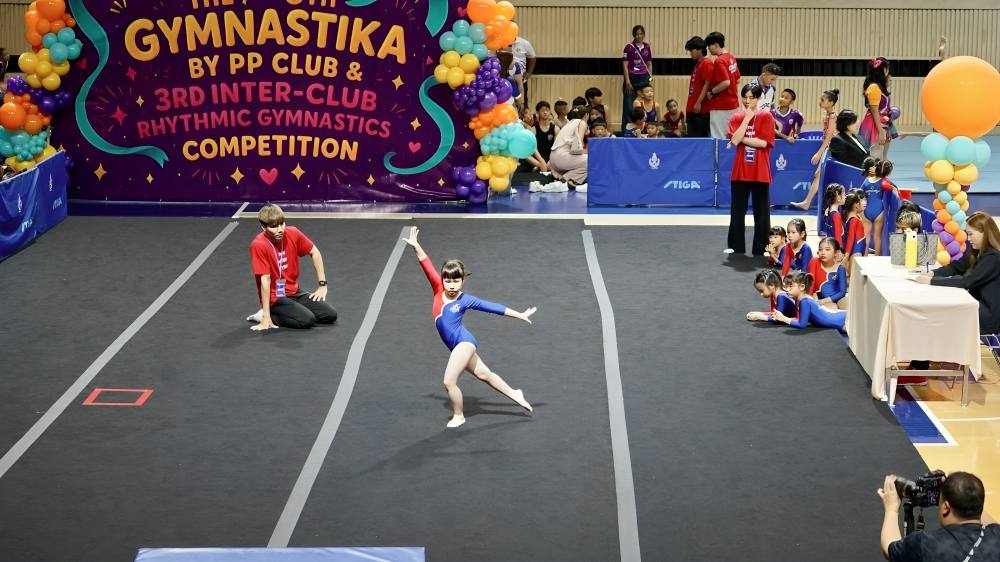 Gymnastics competition showcases student talent and skill.