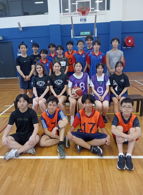 Senior school students participate in the Saturday Basketball club.