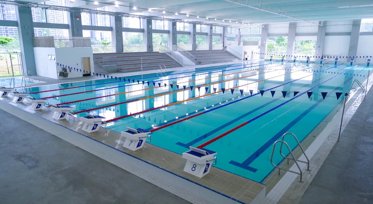 The school's heated indoor Olympic sized swimming pool.