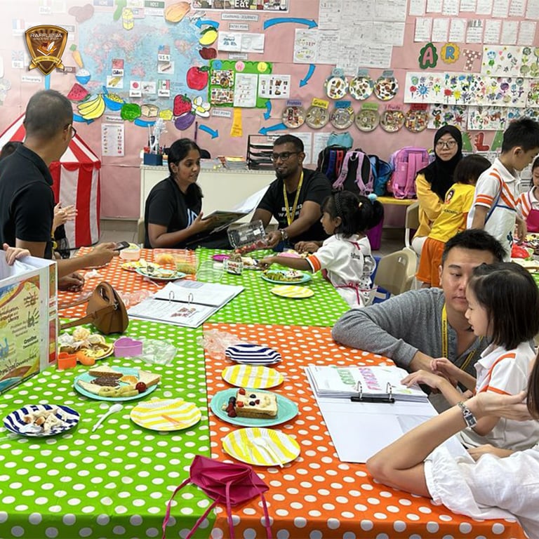 Parents join the Year 1 classroom during Exit Point activities.