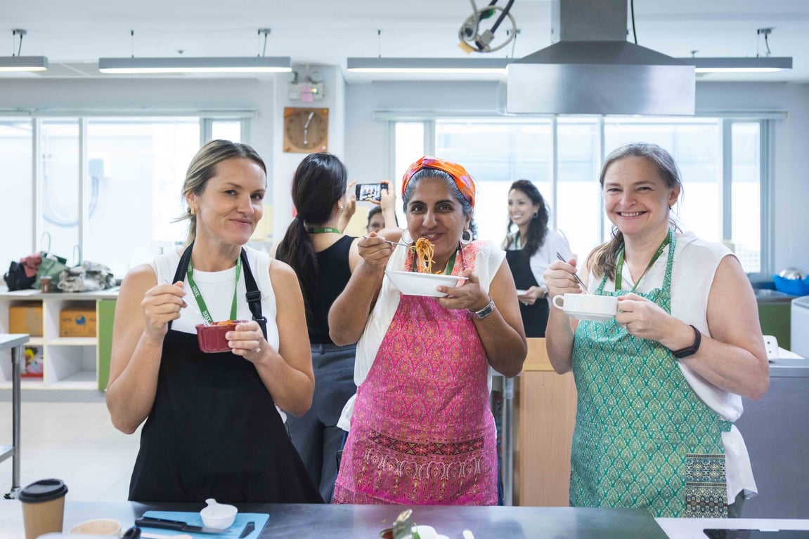 NIST Bangkok parents joining a hands-on vegan cooking class with NIPTA Sustainability.