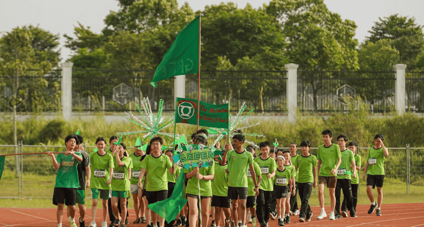 Students parading in the Paragon Sports Festival .