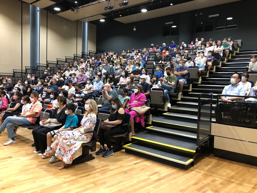 Parents attending an informative session during an Open Day.