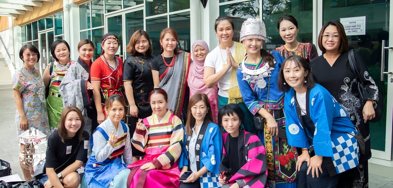 Parents and staff dressed in traditional attire join students in celebrating Epsom Culture Day.