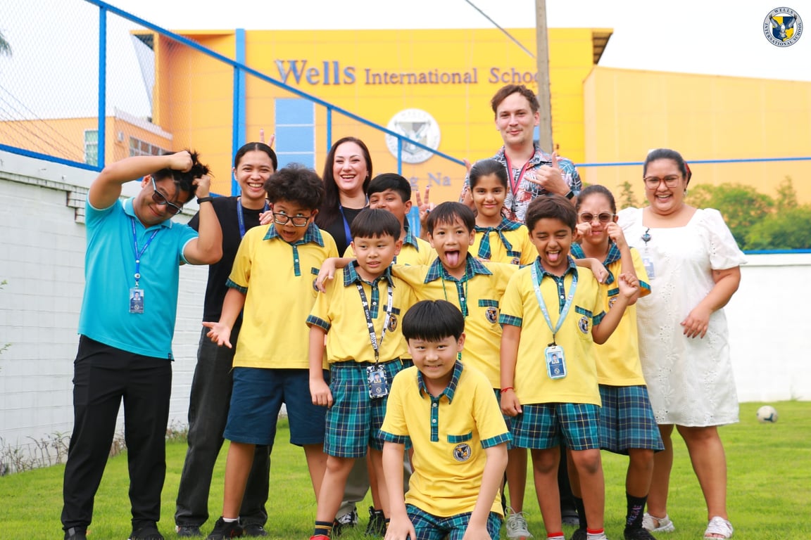 Students and teachers pose after the GeoBowl event.