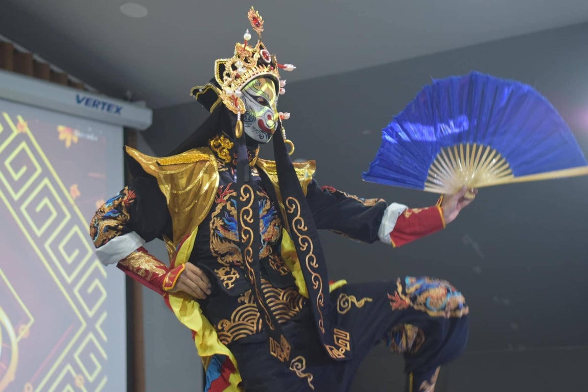 A traditional mask performance for Chinese New Year.