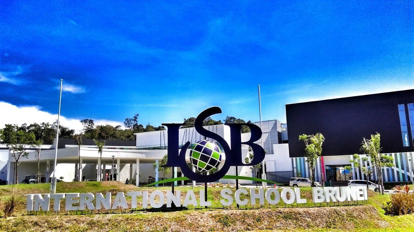 Main campus building and signage of International School Brunei.