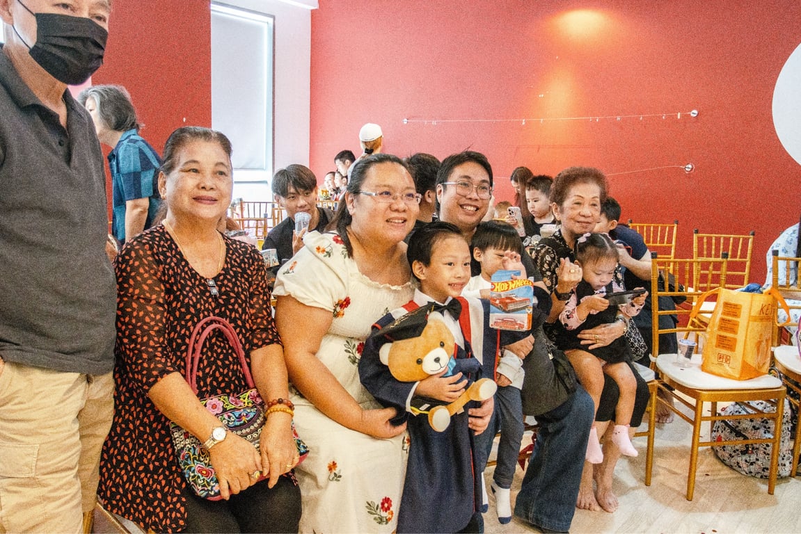 Families attending the preschool graduation ceremony.