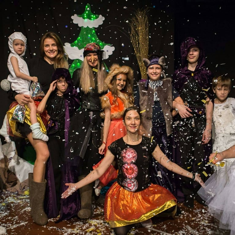 Families dress up to celebrate Christmas at the school