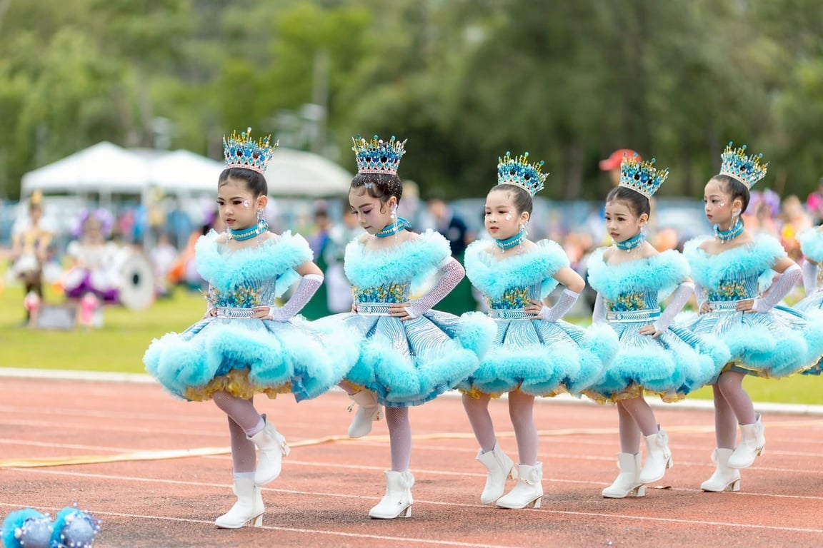 Kindergarten students performing in the award-winning parade.